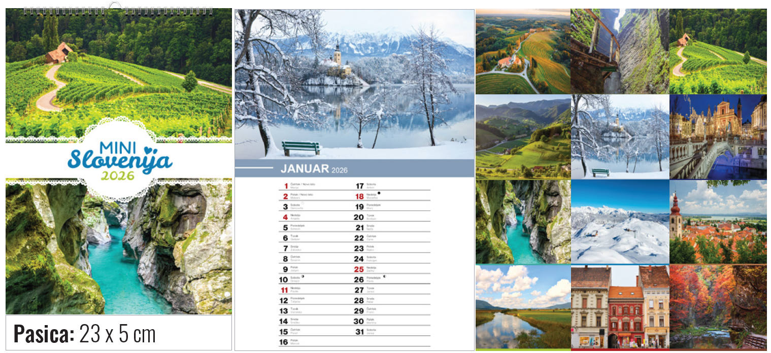 Koledar Mini Slovenija Koledar Mini Slovenija