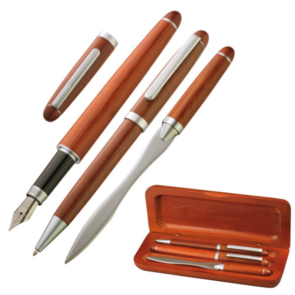 Lesen set kemični svinčnik, nalivno pero in odpiralec pisem