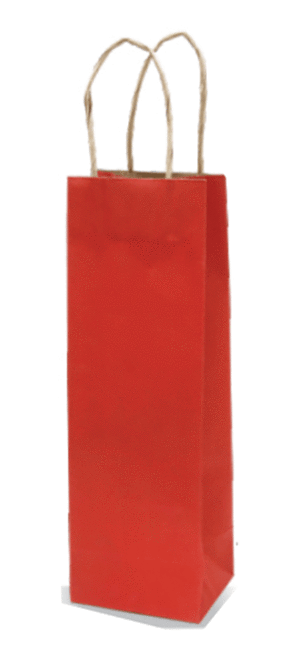 Vrečka darilna natron za steklenico ekološki papir rdeča