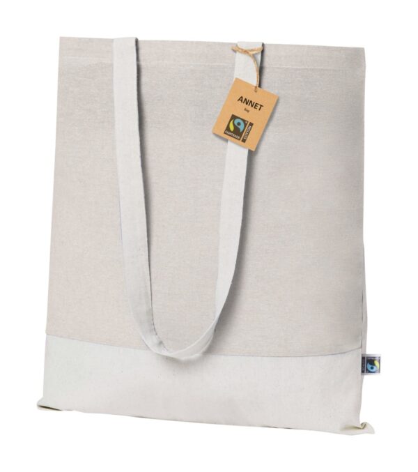 Nakupovalna torba 140 g/m2 dolg ročaj iz Fairtrade bombaža (Pravična trgovina)