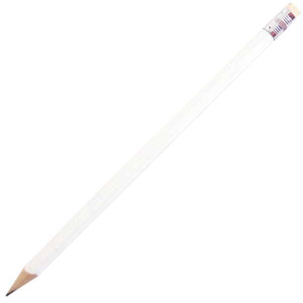 Grafitni svinčnik z radirko bel