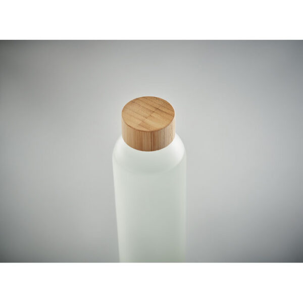Steklenička - flaška s pokrovom iz bambusa - primerna za sublimacijo