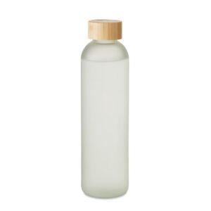 Steklenička - flaška s pokrovom iz bambusa - primerna za sublimacijo