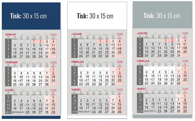 Trimesečni poslovni koledar, lepljen-enolistni Trimesečni poslovni koledar, lepljen-enolistni
