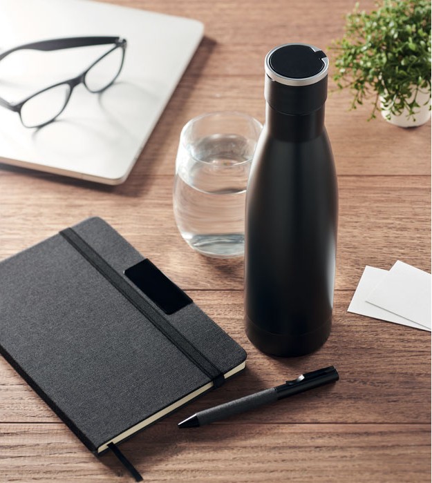 Set beležka, pisalo in termo flaška v darilni škatlici