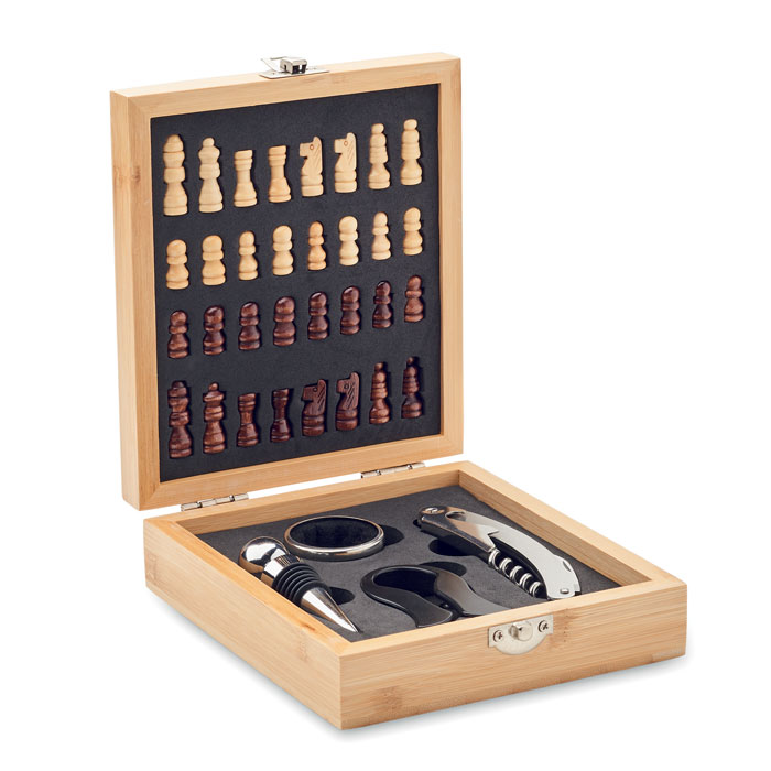 Vinski set šah - bambus Vinski set šah - bambus