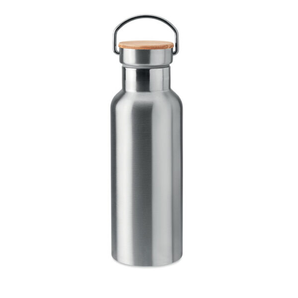 Termo flaška z dvojno steno z bambus pokrovom 500 ml