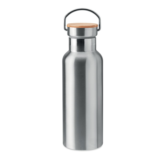 Termo flaška z dvojno steno z bambus pokrovom 500 ml Termo flaška z dvojno steno z bambus pokrovom 500 ml
