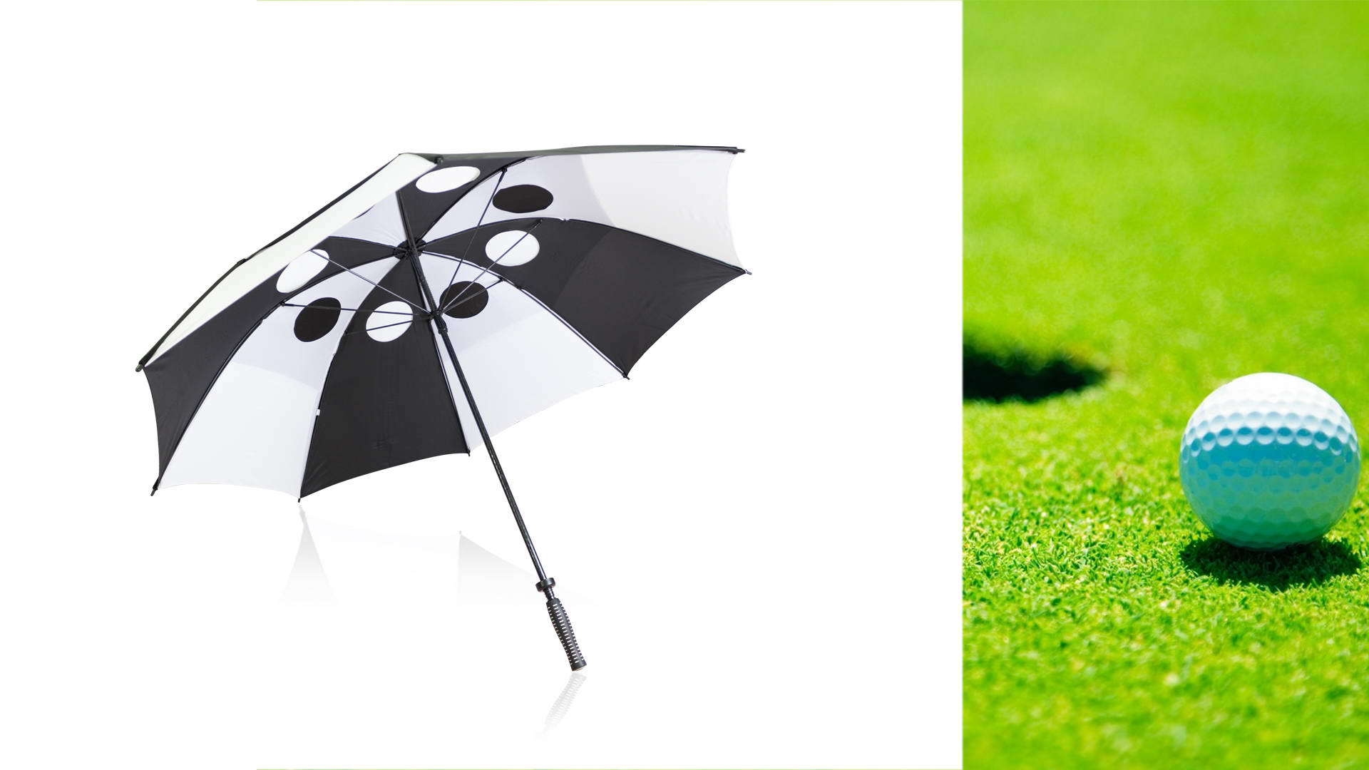 Paket - golf dežnik črno/bel - 5 kosov Paket - golf dežnik črno/bel - 5 kosov