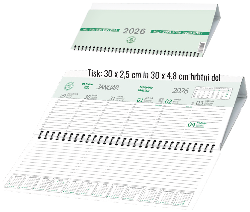 Namizni koledar ležeči EKO Namizni koledar ležeči EKO