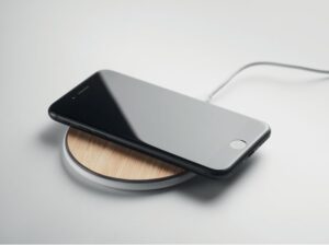 Brezžični polnilnik bambus/ABS - okrogel Despad +