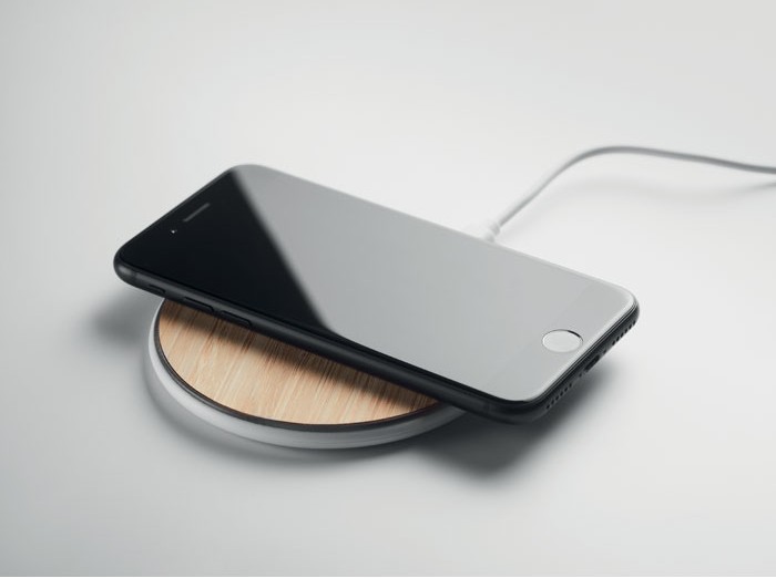 Brezžični polnilnik bambus/ABS - okrogel Despad +