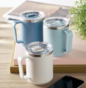 Lonček z dvojno steno z ročajem 400 ml